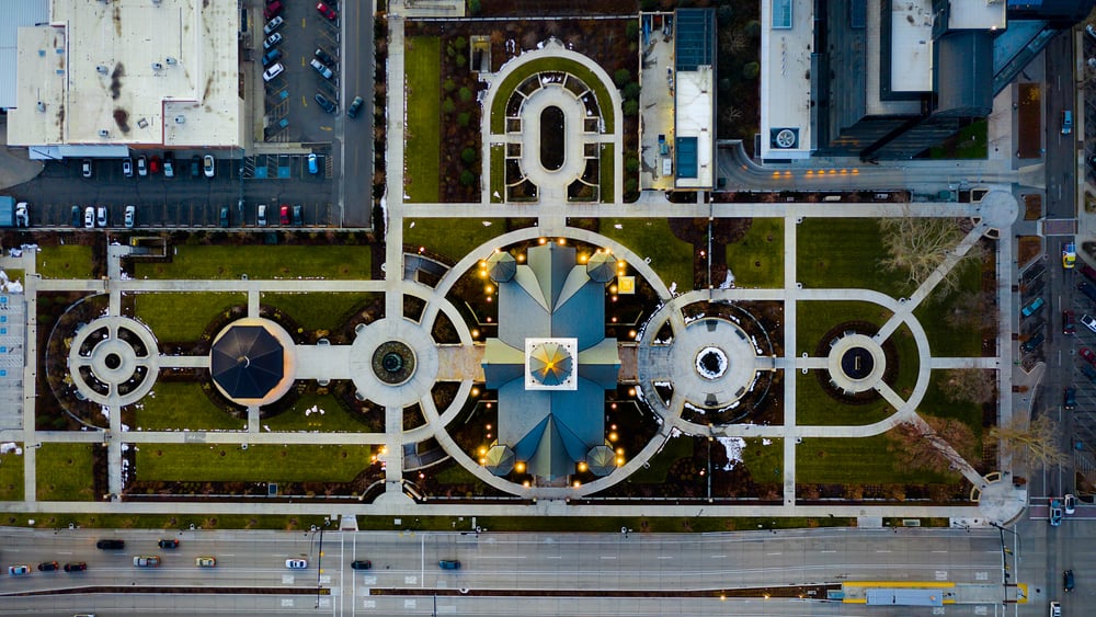 top down view provo city center temple