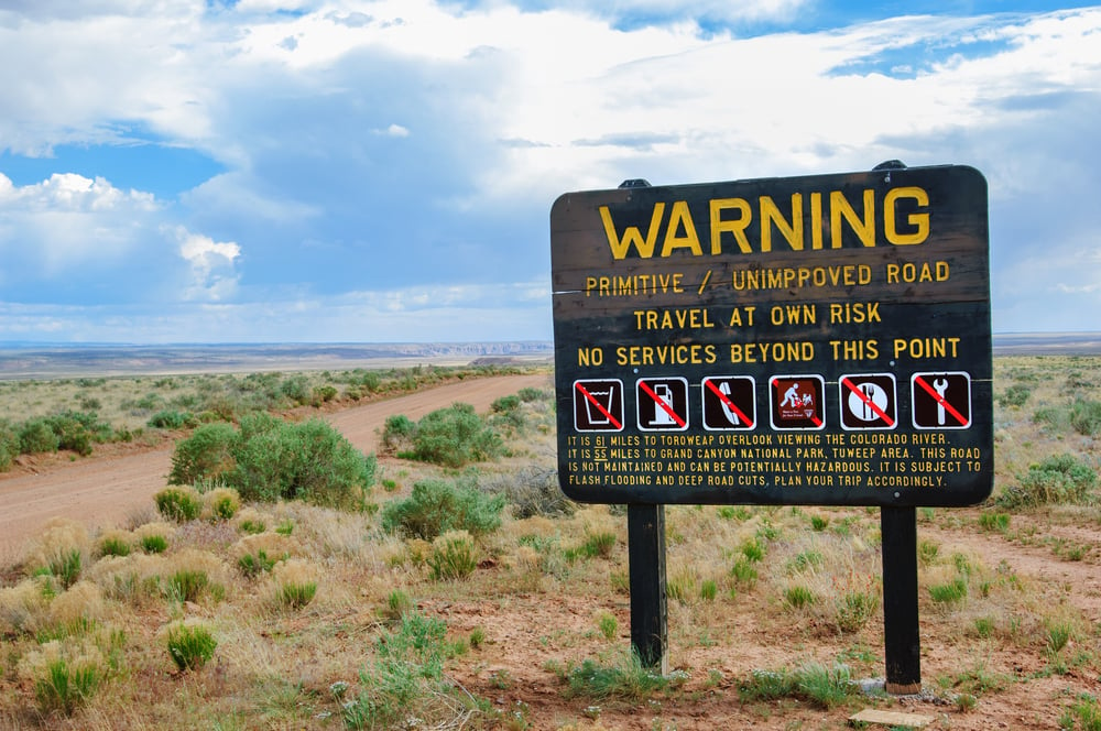 utah national park warning sign