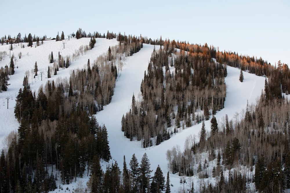 ski slope sunrise