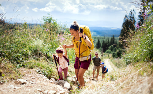 family hiking